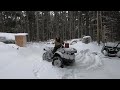 Alaska off grid cabin | First winter snow and we lost one tent and a tree