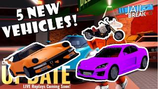 5 New Vehicles in Jailbreak! Jailbreak Chapter 4 update pt2. | Roblox Jailbreak