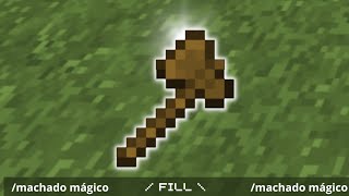 Como usar machado do JAVA no minecraft BEDROCK(Playstation, xbox,PC,mcpe) como usar o /fill