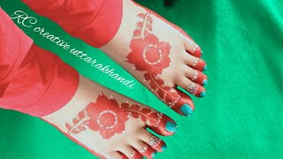 रंग लगाने की डिज़ाइन || Awesome Feet Alta || Mahawar Ki Design || Flower Style Mhabar || By RC