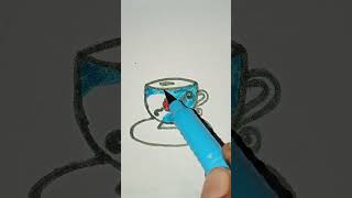 How to draw easy Cup plate drawingshortsviralshortsfeedtrendingcreatedytshorts