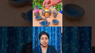 DIY Clay Toys Fruits Kitchen &amp; Kids Set#viral #shorts #art #cooking #kitchenset #diy #clay