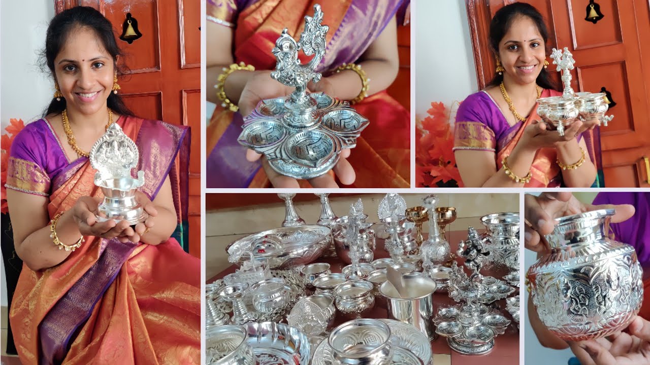 புது வீட்ல முதல் Celebration 🏠 வித விதமான வெள்ளி பூஜை பொருட்கள் | Silver Pooja Items|Silver Shopping
