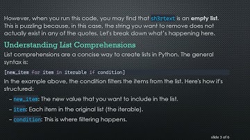Understanding Why Your List Comprehension Returns an empty list in Python