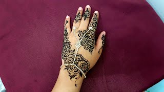 رسم حنة سودانية  سوداء  لليد تطبيق على يد بنتي وطلع شكل رهيييب Sudanese Henna For Hands/للنساء فقط