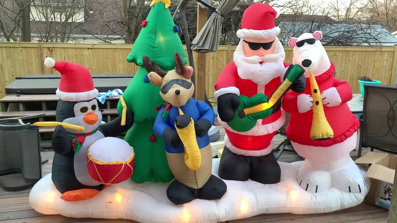 Gemmy 2007 Airblown Inflatable Jazz Band LightShow - YouTube