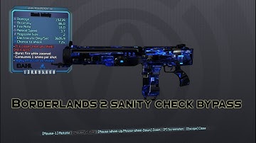 Borderlands 2 Black Weapons Sanity Check Bypass PC