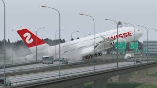 Dangerous A380 Skid Off Runway Because of Brake Failure|XP11