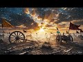 Mahabharata Battlefield Dawn Background ⚔️🌅 | Epic War Sunrise Stage Visuals | Cinematic VJ Loop 4K