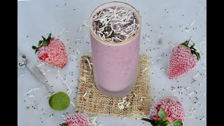 Smoothie Recipe: Strawberry, Coconut & Matcha Smoothie by Everyday Gourmet with Blakely