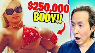 Plastic Surgeon Reacts to Woman with Size QQQ Breasts! Extreme Bodies Explained!