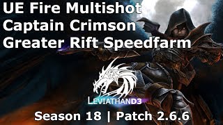 Diablo 3 Season 18 Demon Hunter UE Captain Crimson Multishot GR Speedfarm Build Guide | Patch 2.6.6