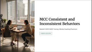 9.2.1 - MCC Consistent and Inconsistent Behaviors | MCC BARS Training