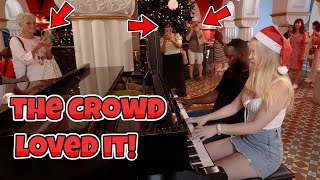 Two strangers play a spontaneous piano duet in Sydney! #christmas