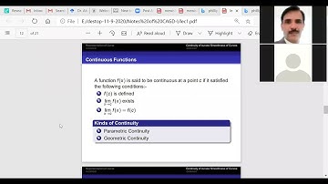 Representation of curve. Difference between parametric & geometric continuity by Dr Abdul Ghaffar