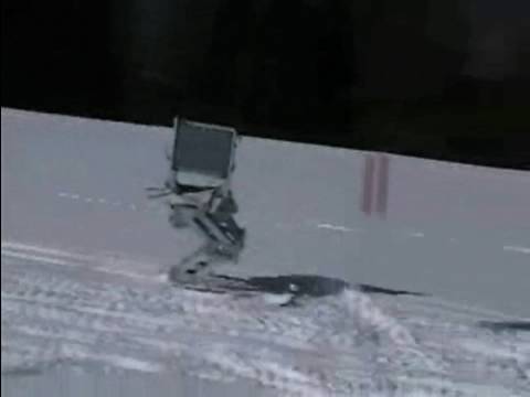 Robot Skier Kills the Bunny Hills, Not Ready For Black Diamond