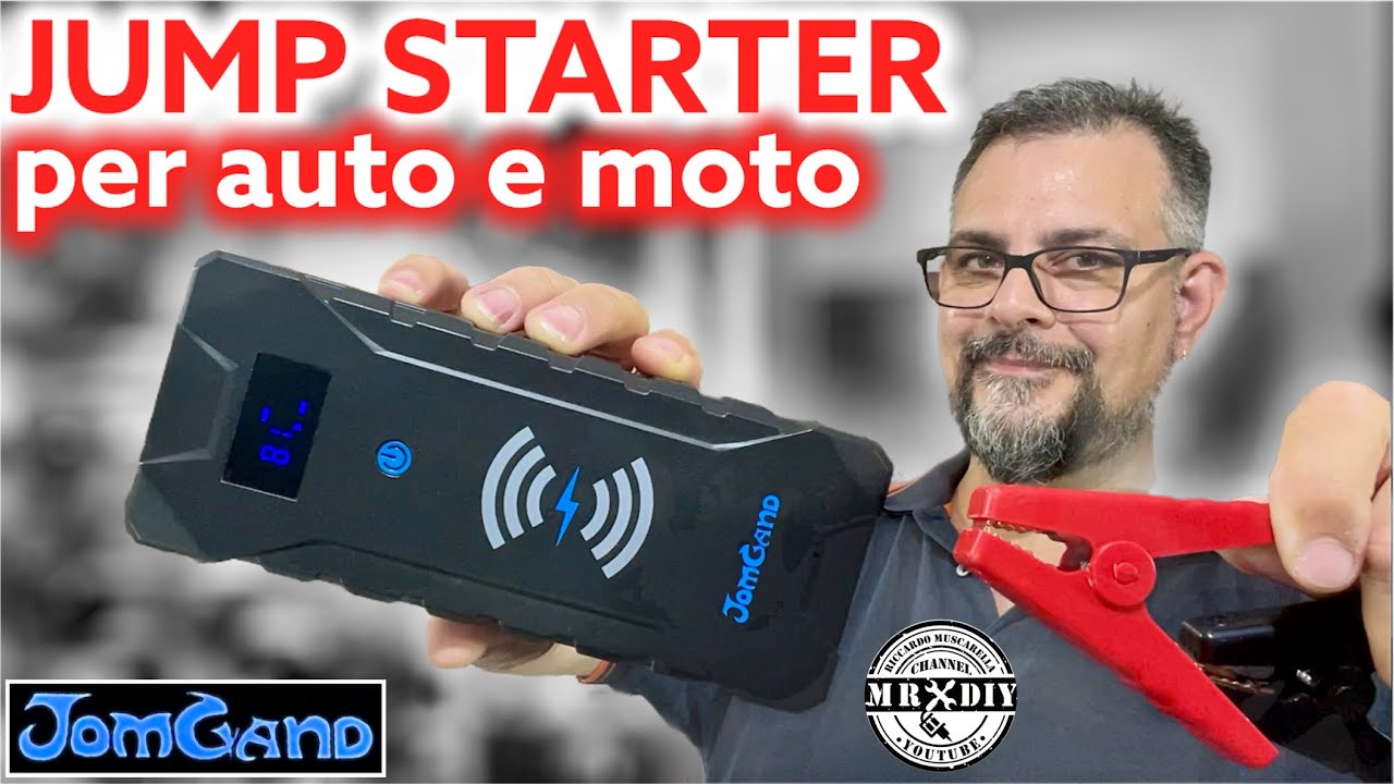 Avviatore di emergenza auto e moto Jomgand JW401. Jump Starter 12V 2000A  22000 mah. Powerbank. 