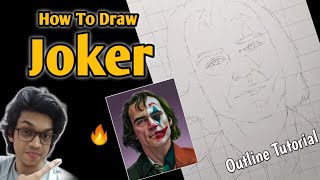 How To Draw Joker Step By Step Outline Tutorial | Joker Drawing Tutorial #Drawing | Its Art Adda 