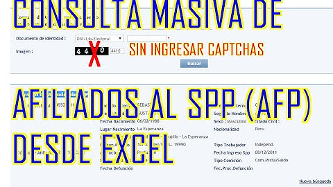 Consulta masiva de Afiliados del SPP (AFP) sin ingresar captcha desde Excel
