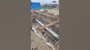 Technical Install formwork of wall concrete, bridge construction