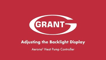 Adjusting the Backlight Display - Aerona3 Heat Pump Controller