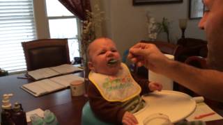 Wesley Eats Food for the First Time  Peas!