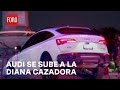 Camioneta Audi vuela hasta la Diana Cazadora, CDMX - Sábados de Foro