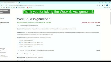 NPTEL | Cloud Computing and Distributed Systems | Week 5 | ASSIGNMENT ANSWERS | 100% All Correct