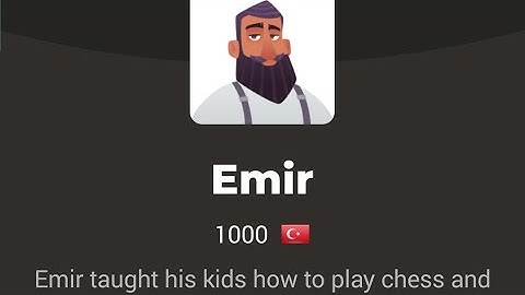 chess.com bot Emir 1000 rated game easily defeated #chess #chessgame #checkmate #blitz #puzzle