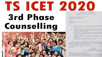 ts icet 2020 3rd Phase counselling ? | ts mba mca 3rd Phase counselling ?