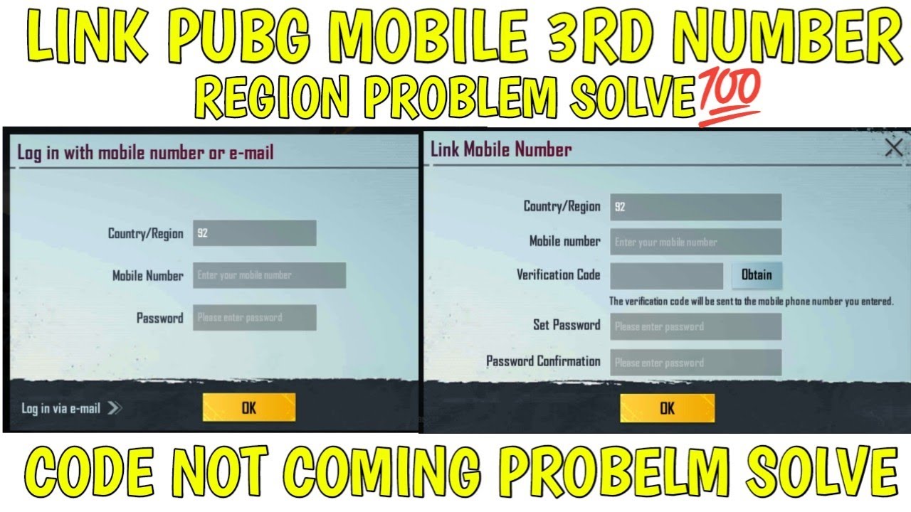 How To Link Pubg 3rd Link Email & Mobile Num | Verification Code & Region Change | Working Method💯