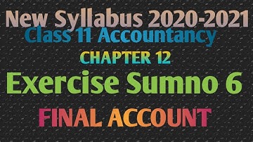 11th accountancy- Chapter 12(Exercise sumno 6) Final Account