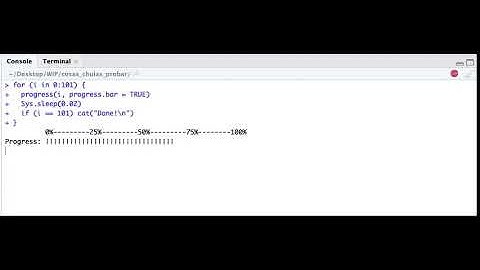 Barra de progreso en la consola