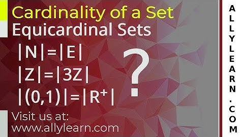 Cardinality of a set | Equicardinal Sets | One-to-One Correspondence | Hindi