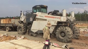 Thi công máy cào bóc tái chế mặt đường