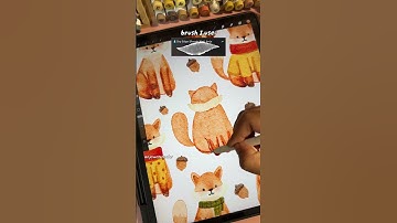 Super easy Drawing  Cute Fox Procreate Tutorial #procreate #procreatetutorial #watercolordigital