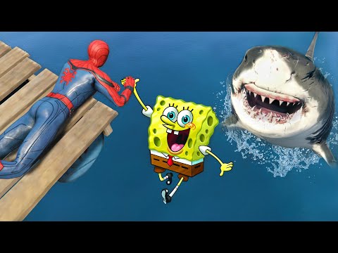 GTA 5 Spiderman vs SpongeBob Epic Ragdolls Ep.6 (Euphoria Physics)