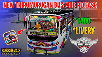 New Thirumurugan Bus Mod Tamil | Bus Simulator Indonesia | Thirumurugan Bus Livery In Bussid #new