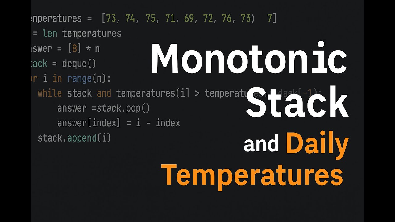 Monotonic Stack with the Daily Temperatures Problem - ARABIC- - YouTube