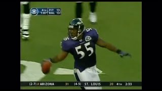 Terrell Suggs DIVING INTERCEPTION vs Steelers