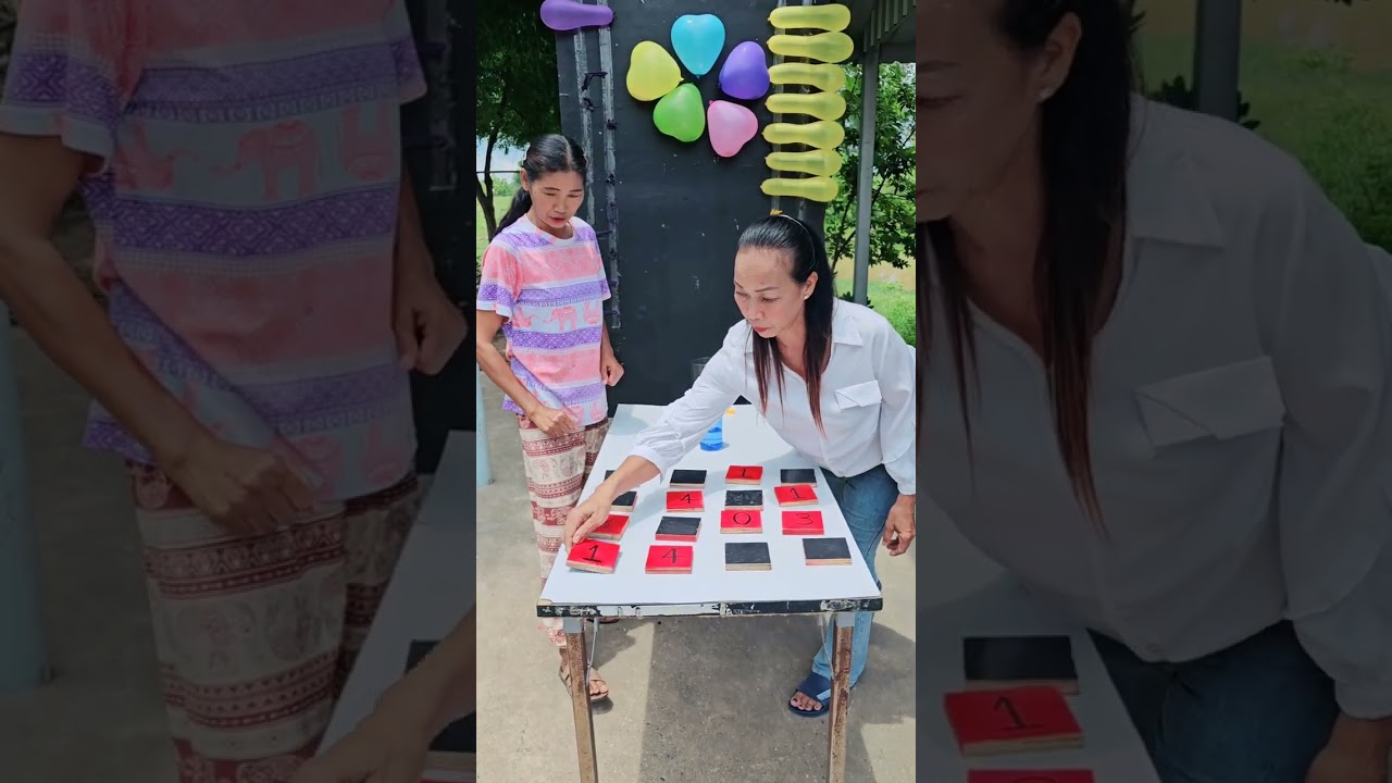 เกมตั้งขวดเปิดหาเลขจิ้มลูกโป่ง