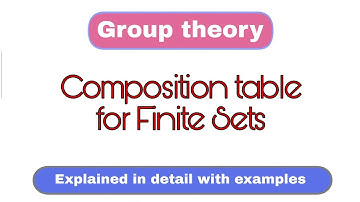 5. Composition table for finite set | Group Theory | Finite Groups