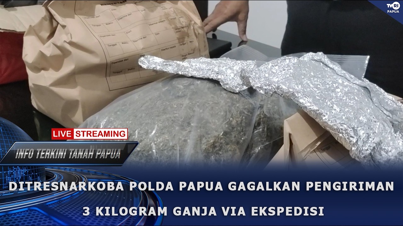 INFO TERKINI -  DITRESNARKOBA POLDA PAPUA GAGALKAN PENGIRIMAN 3 KILOGRAM GANJA VIA EKSPEDISI