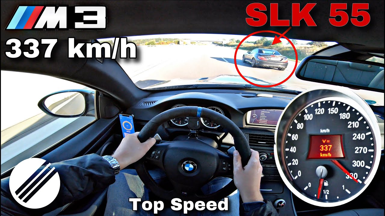 337 km/h BMW M3 E92 V8 TOP SPEED AUTOBAHN POV 🏎 - YouTube