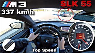 337 km/h BMW M3 E92 V8 TOP SPEED AUTOBAHN POV