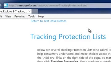 Tracking Protection Lists for Internet Explorer 9 : Internet Help & Basics