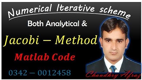 Matlab code of Jacobi Method|| Numerical Scheme|| Urdu/Hindi||