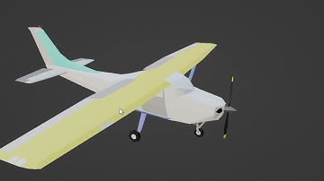 Low-poly Cessna 172 in Blender showcase.