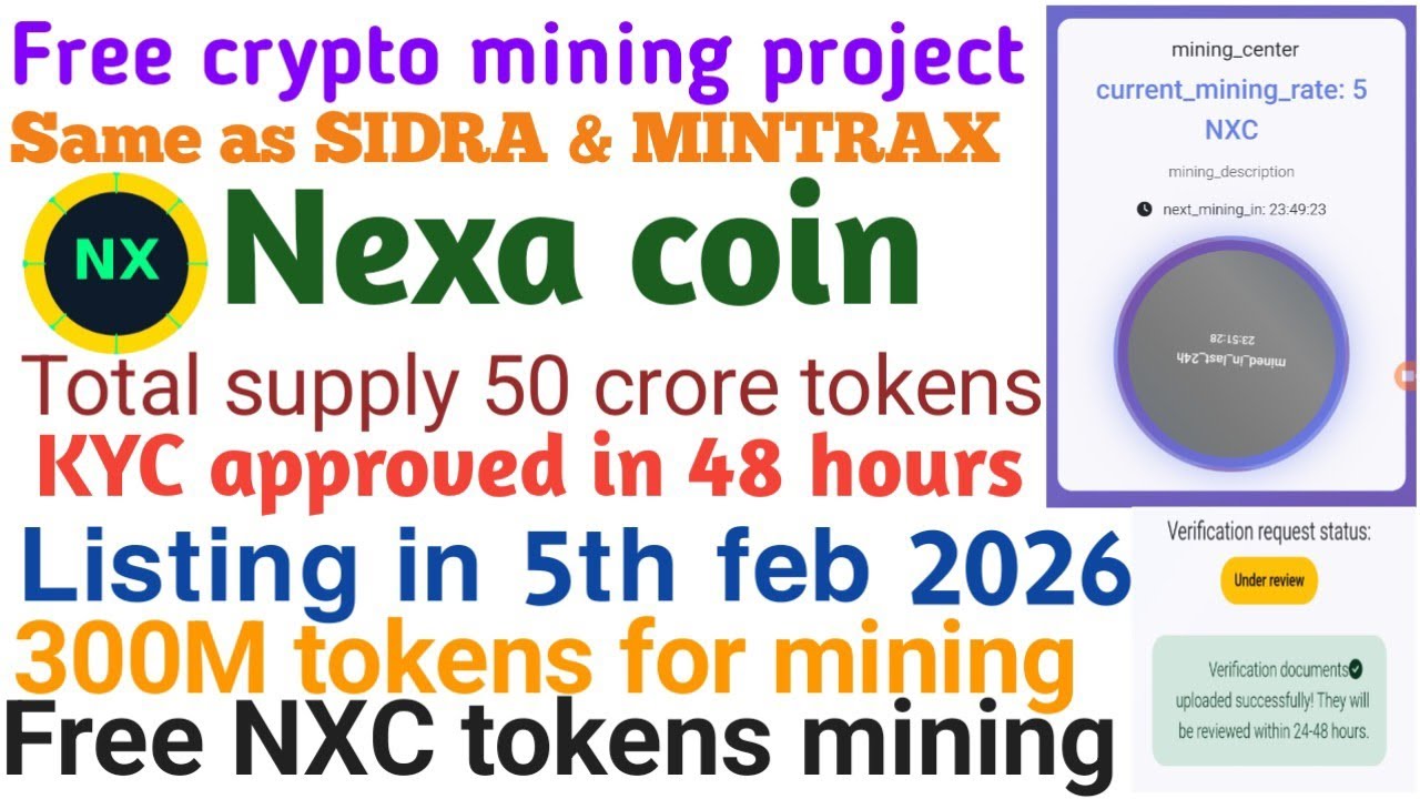 Nexa coin mining 2025||Free crypto project in telugu|