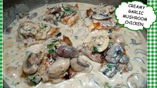 Creamy Garlic Mushroom Chicken ~ One Pan Chicken Recipe